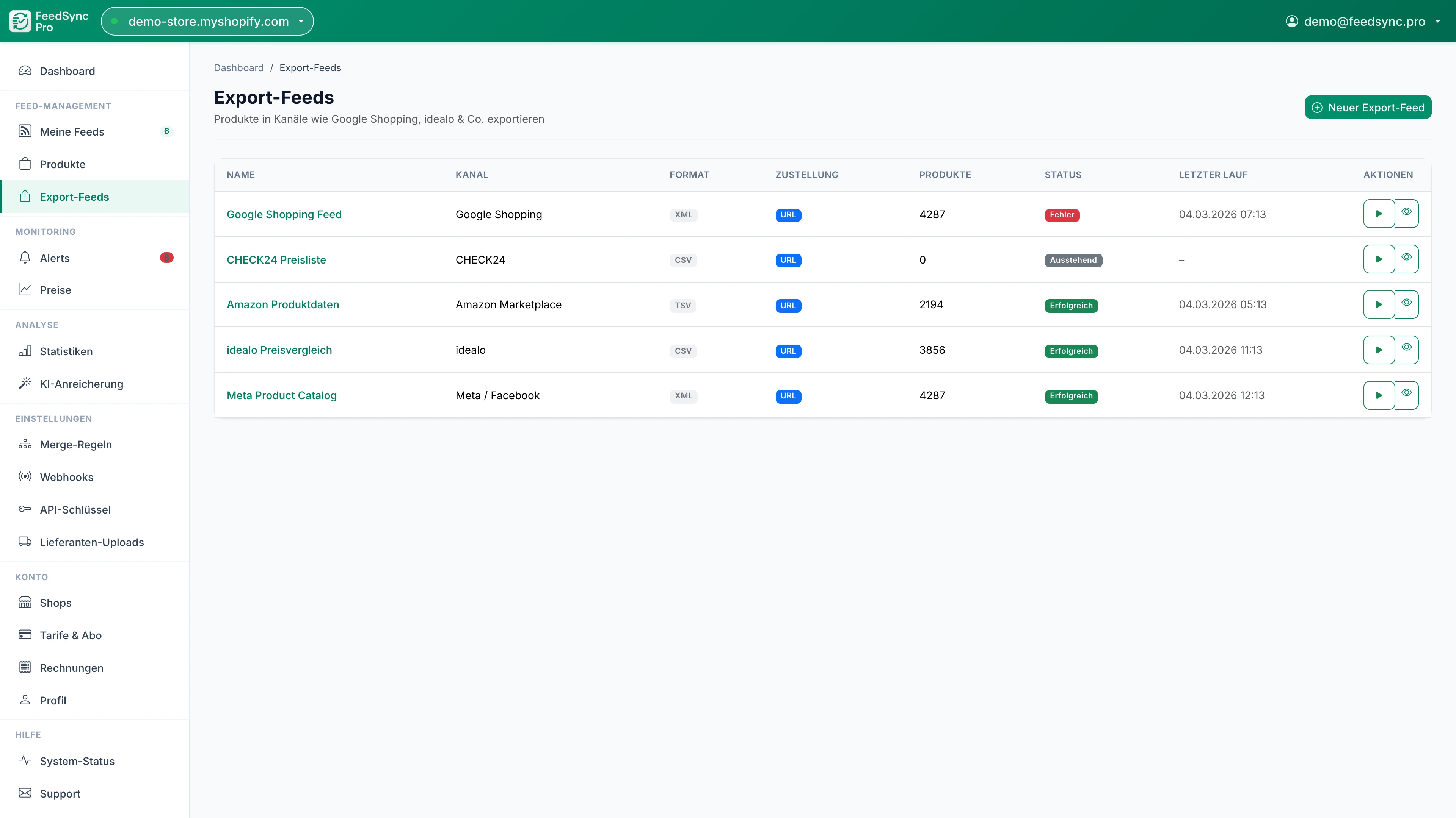 Export-Feeds in FeedSync Pro